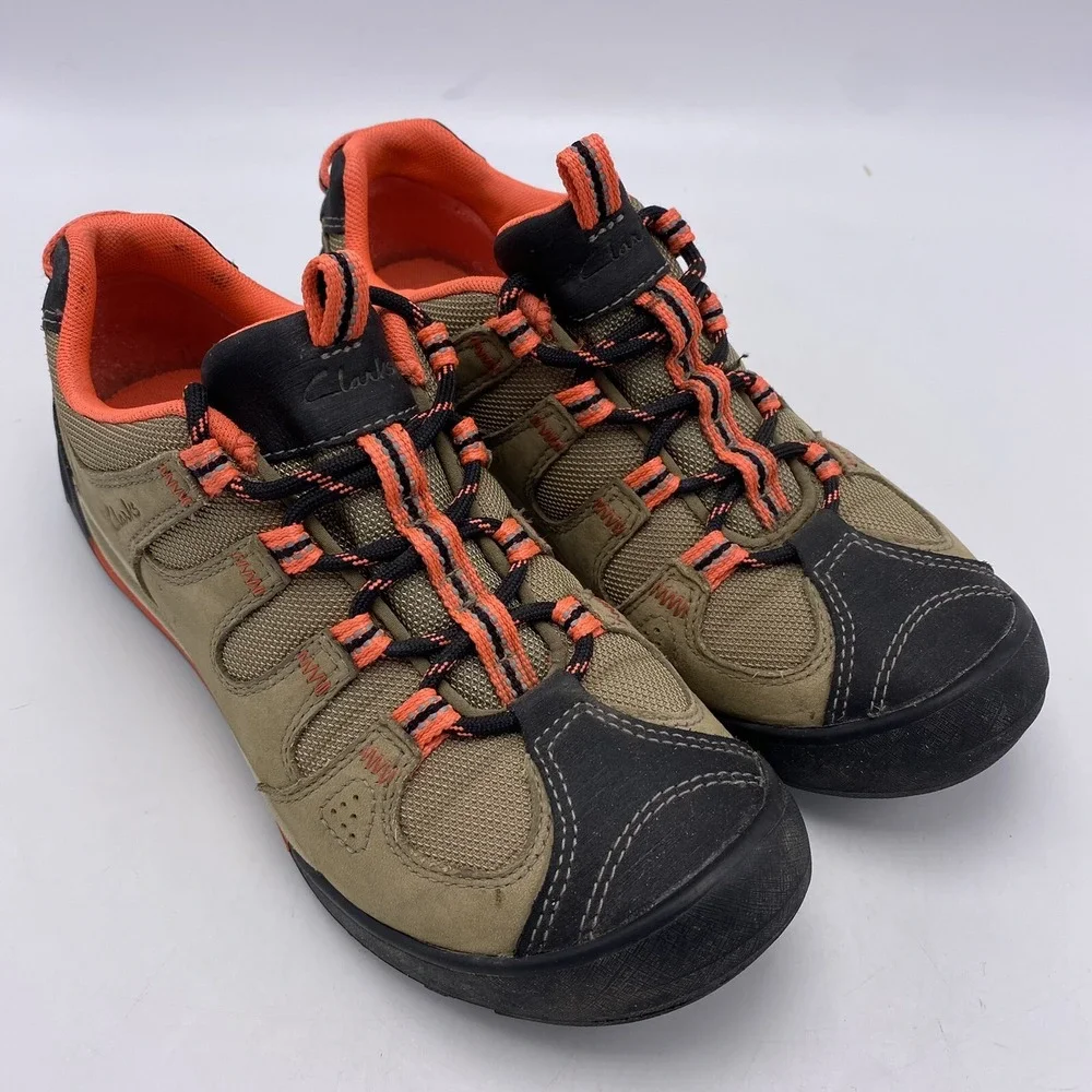 Clarks Shoes Womans 6.5 M Outdoor Ortholite Walking Leather Beige Orange Hiking